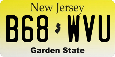 NJ license plate B68WVU