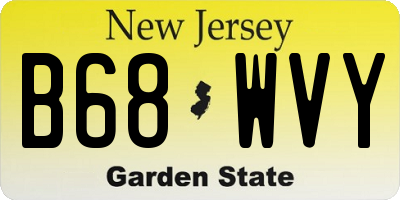 NJ license plate B68WVY