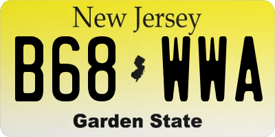 NJ license plate B68WWA