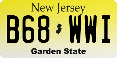 NJ license plate B68WWI