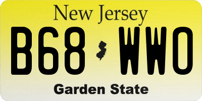 NJ license plate B68WWO