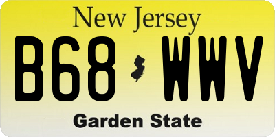 NJ license plate B68WWV