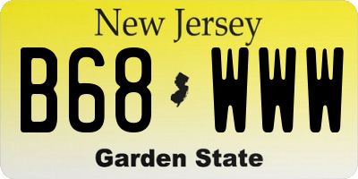 NJ license plate B68WWW