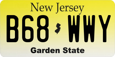 NJ license plate B68WWY