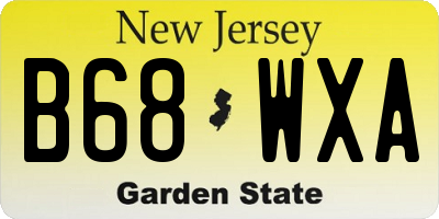 NJ license plate B68WXA