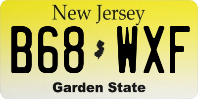 NJ license plate B68WXF