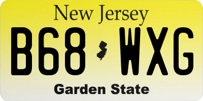 NJ license plate B68WXG