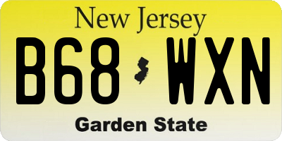 NJ license plate B68WXN