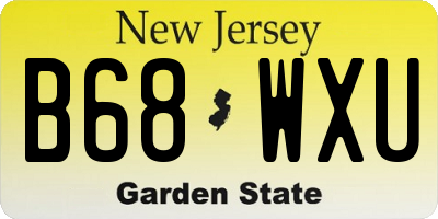 NJ license plate B68WXU