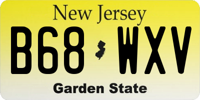 NJ license plate B68WXV