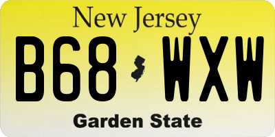 NJ license plate B68WXW