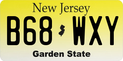 NJ license plate B68WXY