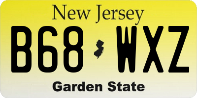 NJ license plate B68WXZ
