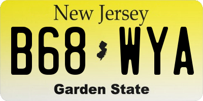 NJ license plate B68WYA