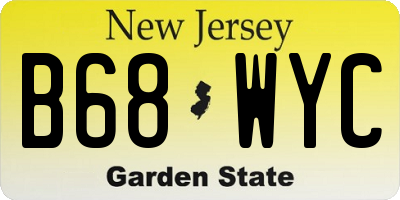 NJ license plate B68WYC