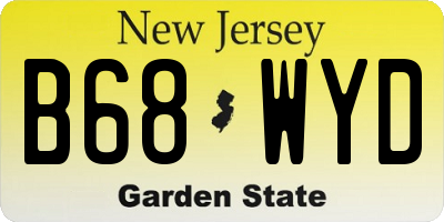 NJ license plate B68WYD