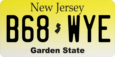 NJ license plate B68WYE