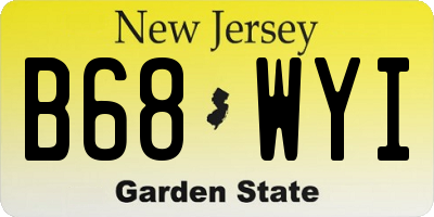 NJ license plate B68WYI