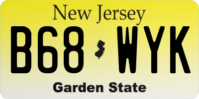 NJ license plate B68WYK