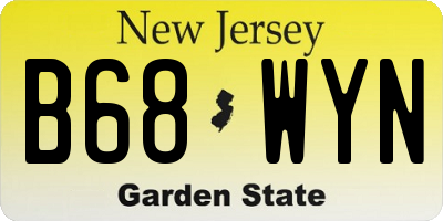 NJ license plate B68WYN