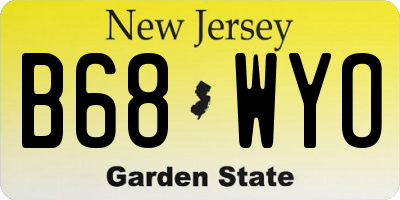 NJ license plate B68WYO