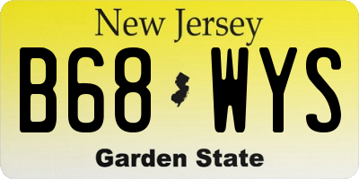 NJ license plate B68WYS