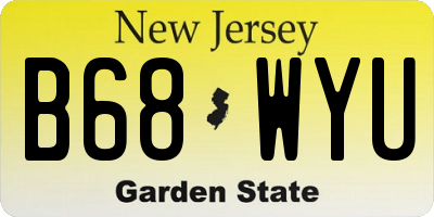 NJ license plate B68WYU