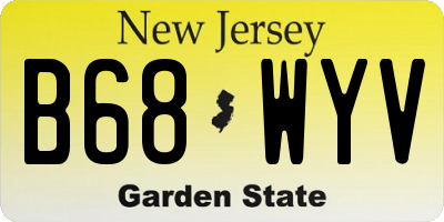 NJ license plate B68WYV