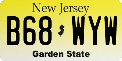 NJ license plate B68WYW