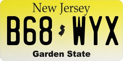 NJ license plate B68WYX