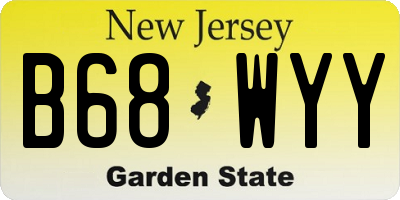 NJ license plate B68WYY