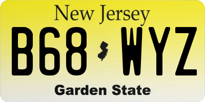 NJ license plate B68WYZ