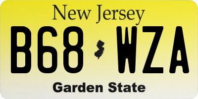 NJ license plate B68WZA