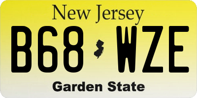 NJ license plate B68WZE