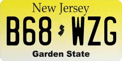 NJ license plate B68WZG