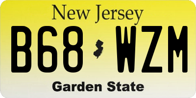 NJ license plate B68WZM