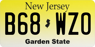 NJ license plate B68WZO
