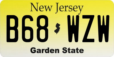 NJ license plate B68WZW