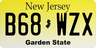 NJ license plate B68WZX