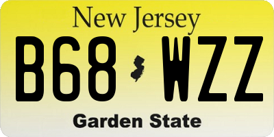 NJ license plate B68WZZ