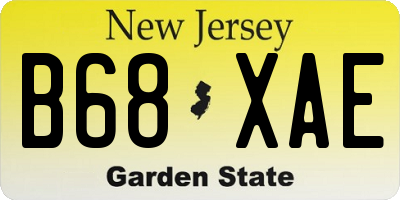 NJ license plate B68XAE