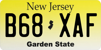 NJ license plate B68XAF