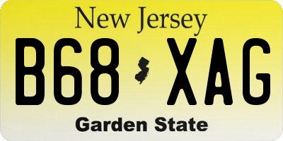 NJ license plate B68XAG
