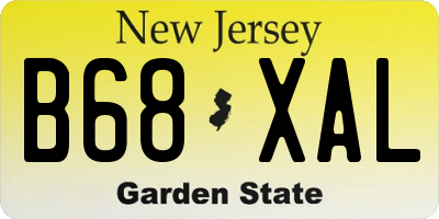 NJ license plate B68XAL