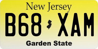 NJ license plate B68XAM
