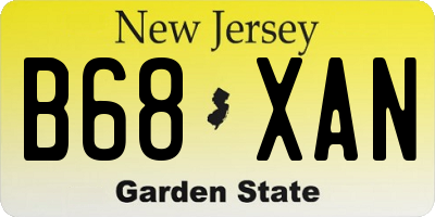 NJ license plate B68XAN