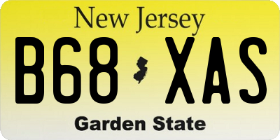 NJ license plate B68XAS