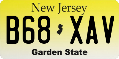 NJ license plate B68XAV
