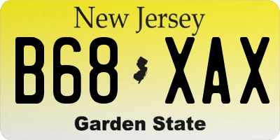 NJ license plate B68XAX