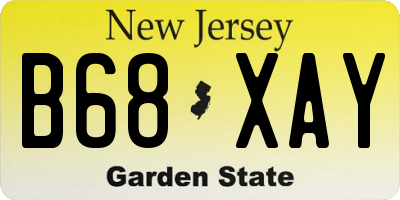 NJ license plate B68XAY